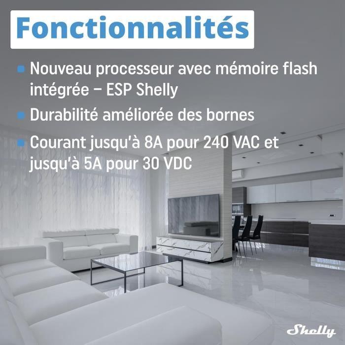 Interrupteur wi-fi - shelly - 1 mini gen3 - 1 canal - 8 a - compatible alexa et google home