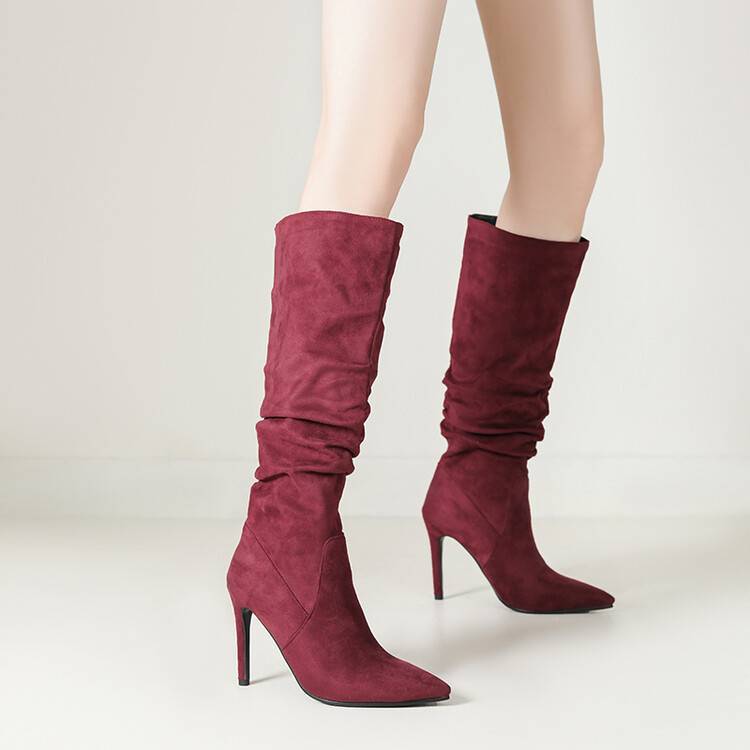 High Heel Boots Women's New Autumn Pointed Leopard Print Skinny Elastic Boots Long Boots Thin Heel High Boots