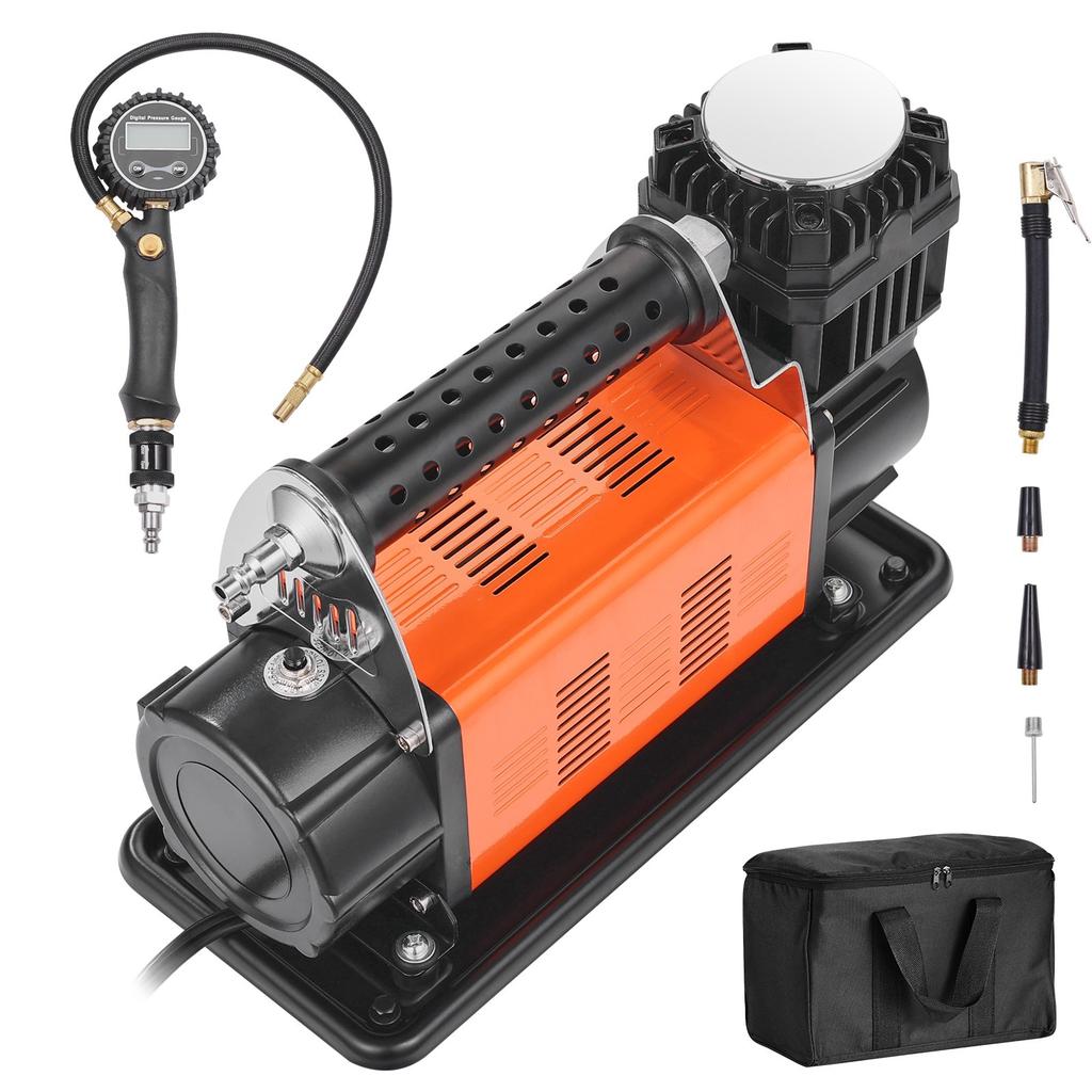 VEVOR 12V Heavy Duty Air Compressor - with Digital Pressure Gauge Tire Inflator Kit, 7.06 CFM Portable Tire Inflator