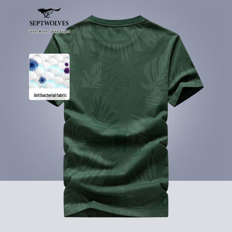 Sevenwolves Men s 7A Antibacterial Casual Print Short-Sleeve T-shirt 180/96A