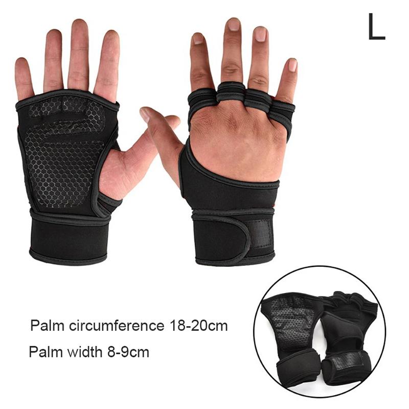 

1 Pair Weightlifting Training Gloves For Men Women Fitness Sports Body Building Gymnastics Gym Hand Wrist Palm Protector Gloves L
