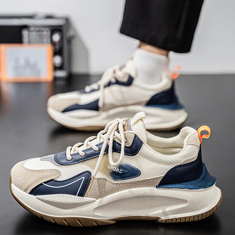 New Fashion Men 's Four Seasons Comfortable Thick Sole Shoes Students BoysTrending Soft Sole Breathable Casual Running Sneakers