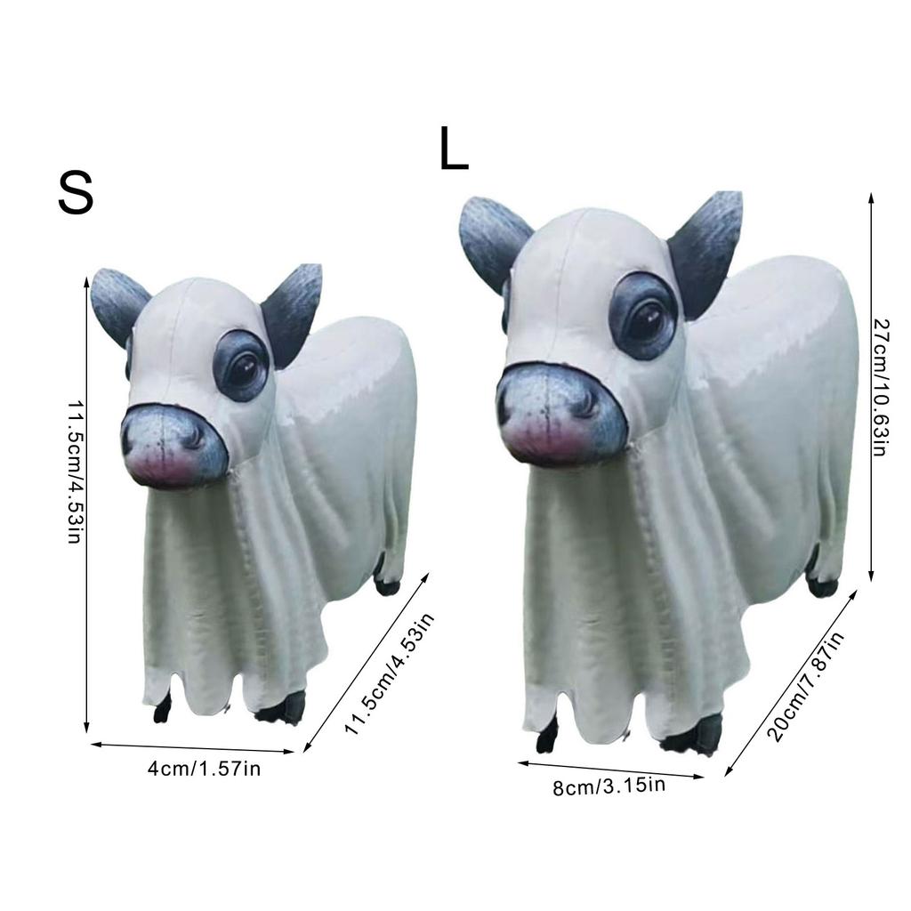 Halloween Ghost Figurines Centerpieces Spooky Resin Cow Ghost Statue Garden Decor Halloween Decorations for Porch Lawn