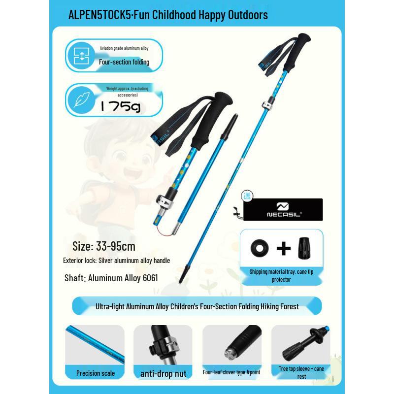 Детские ультралегкие телескопические алюминиевые складные треккинговые палки для хайкинга и альпинизма