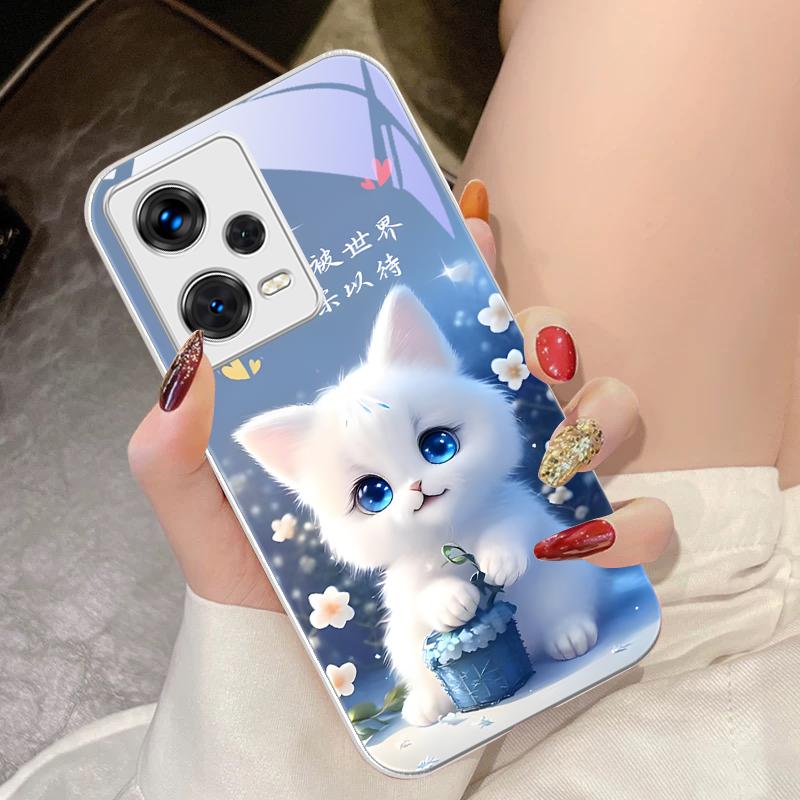 Cățeluș Drăguț Verde Pentru Xiaomi 14 Ultra 13 Lite Redmi Note 13 11 Pro 12 Plus Poco X6 3 Pro F4 6 GT Carcasă Telefon din Sticlă Călită