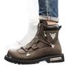 Martin boots fashionable men's high-top locomotive boots multi-zipper metal element non-slip and wear-resistant men Martin
