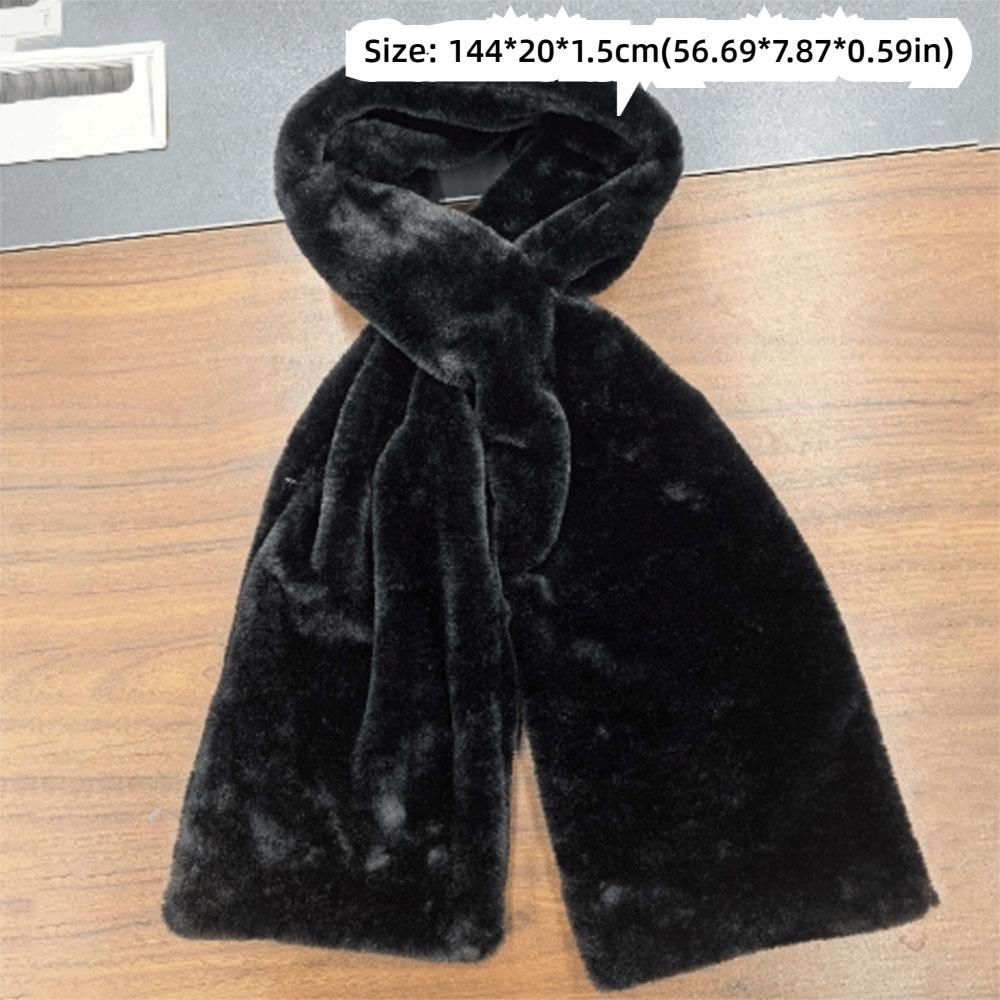 With Hidden Zipper Pocket Plush Scarves Soft Cross Neck Scarf  Autumn/Winter