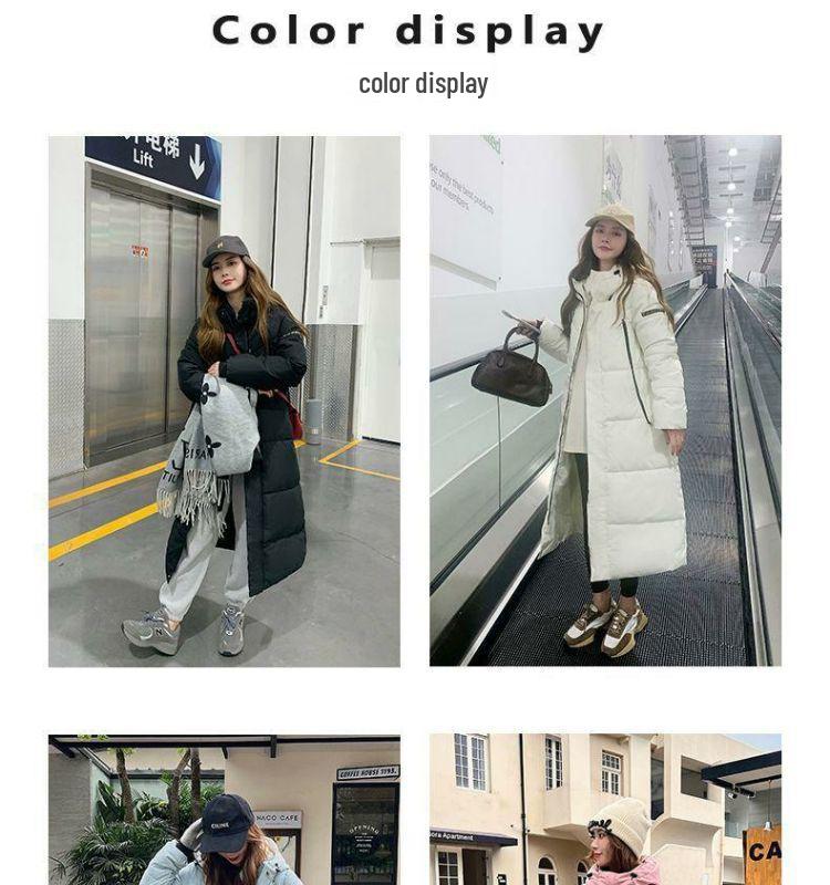 Women's 2025 Winter Long Fashion Over-the-Knee Down Cotton Coat – Thickened and Warm Outerwear Jacket