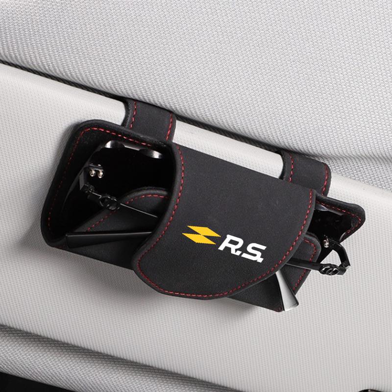 Car Sun Visor Glasses Holder Glasses Accessory For Renault Fluence Captur Megane Clio Kadjar Talisman Arkana RS Line Logan Kwid r111