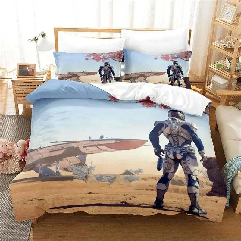 Grosstor Unisex 3D Print Game Mass Effec Comfortable Duvet Quilt Cover Pillowcase Bedding Set Children Bedroom Decoration Home Textile