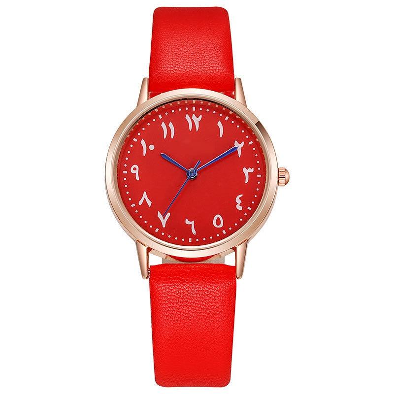 Fashion Ladies Brand Watches Simple Round Arabic Numbers Hand Women Quartz Watches Casual Leather Strap Clock Gift Wristwatches