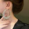 Silver Needle Diamond Moon Geometric Earrings Spice Girl Personality High Sense Earrings Exaggerated Fashion Versatile Earrings Women