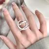 Women's Adjustable Geometric Hip Hop Ring: Stylish European Open Design for Trendy Index Fingers
