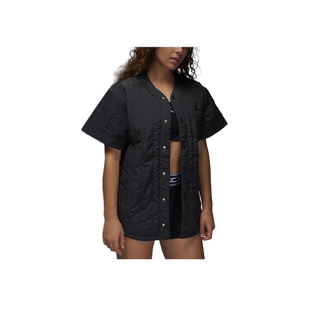Jordan Gilet Unisexe à Manches Courtes Boutonné Col Rond Couleur Unie Flight Heritage Noir FN4601-045