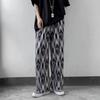 Mens Ice Tie-Dye Casual Pants American Style Thin Loose Straight Leg Hiphop Trousers
