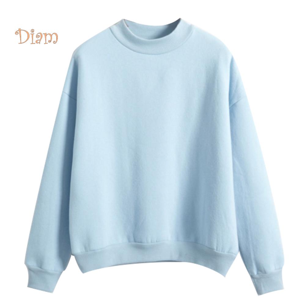 TOP-FASHION-WOMEN Autumn Winter Casual Crew Neck Long Sleeve Sweatshirt Pullover