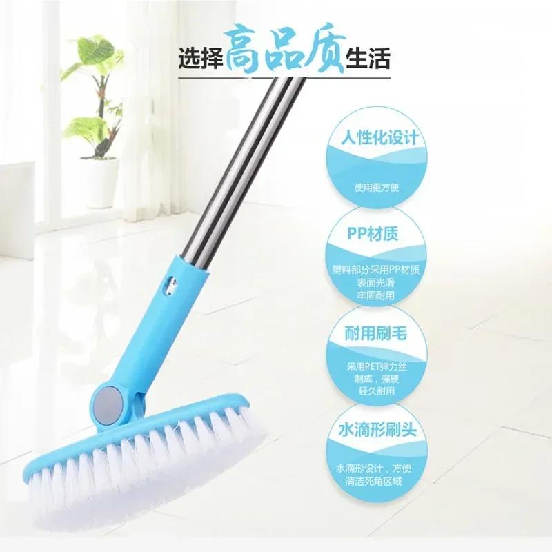 New Bathroom Cleaning Brush Long Handle Floor Brush To Remove Dead Corners Hard Bristle Tile Toilet Cleaning Household New