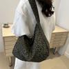 New large-capacity lazy leopard print large shoulder bag ins slack and versatile Japanese and Korean practical canvas bag women