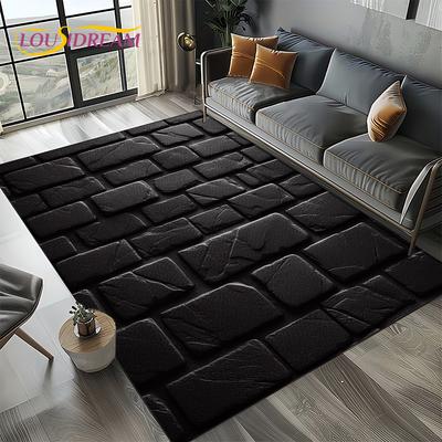 2025 New Style Brick Stone Building Wall Originality Rug Carpet for Living Room Bedroom Home Decor,kid Non-slip for Sofa Doormat