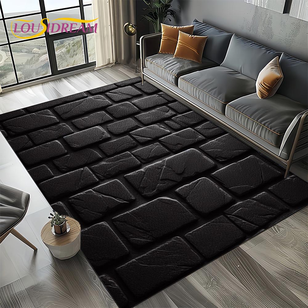 2025 New Style Brick Stone Building Wall Originality Rug Carpet for Living Room Bedroom Home Decor,kid Non-slip for Sofa Doormat