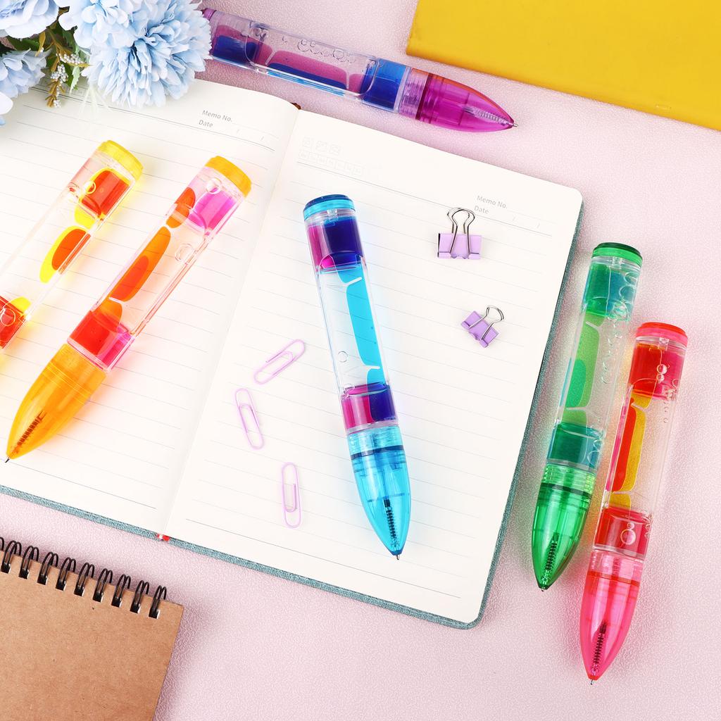 18 Pcs Liquid Motion Pen Colorful Liquid Motion Bubbler Pens Fidget Liquid Ballpoint Pen Novelty Fun Colorful Timer Pens For Str