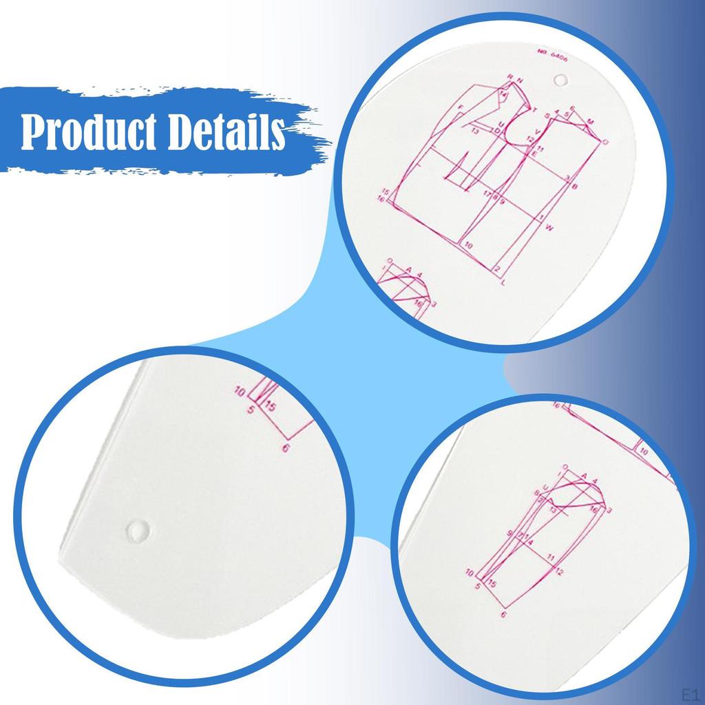 Französisches Kurvenlineal Nähvorlagen Mehrzweck Ärmel Ausschnitte Armlöcher Entwerfen für Anfänger