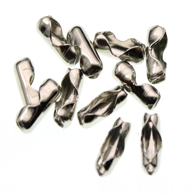 

200pcs/lot 1.5 2.4 3.2 mm Gold Silver Ball Beads Chain Connectors Clasps For DIY Bracelet Necklace Bead Chain Jewelry Making 1.5mm