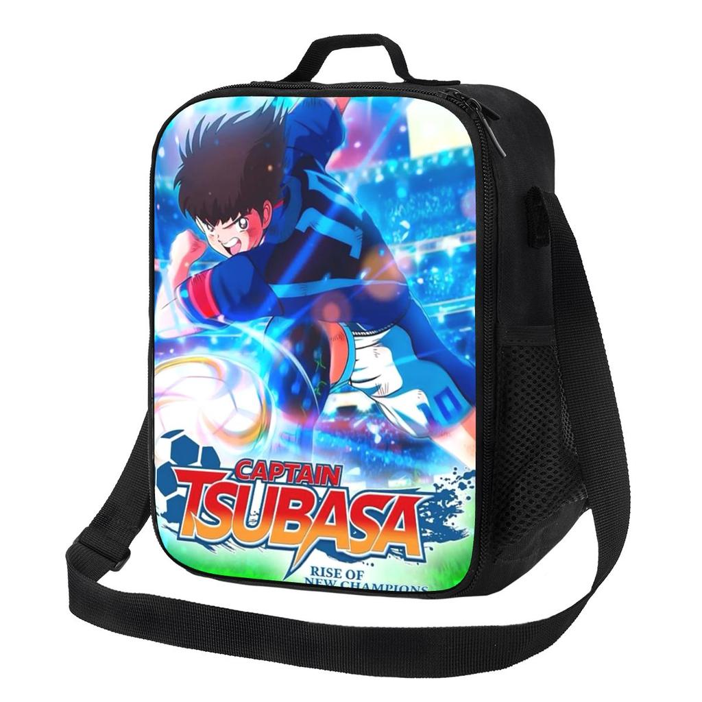 Captain Tsubasa Anime Cartoon Insulated Lunch Bag Picnic Storage Food Boxes Portable Container Cooler Thermal Lunch Box Tote