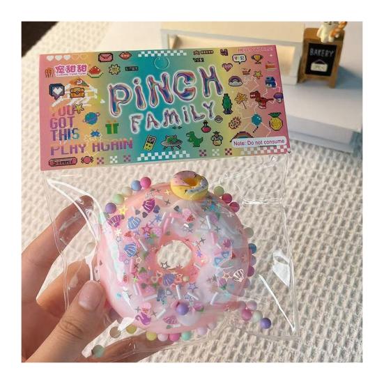 

Игрушка-антистресс пончик с блестками, сжимаемая, пищалка, сенсорная игрушка, имитация десерта, фиджет-игрушка, подарок для студентов, офисных работников A розовый