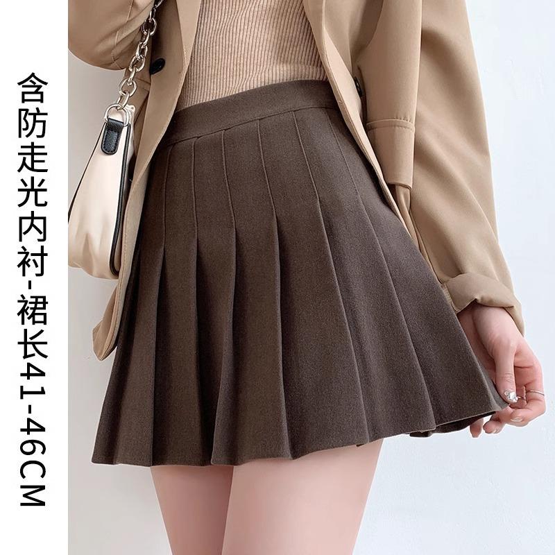 Women High Waist A-Line Pleated Mini Skirt Casual Slim Anti Chafe Liner Skirt For Spring Summer Autumn Daily Wear