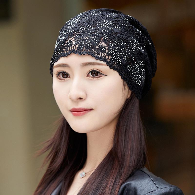 Women's Summer Lace Slouchy Hat - Breathable, Stylish, Thin White Hair Cover