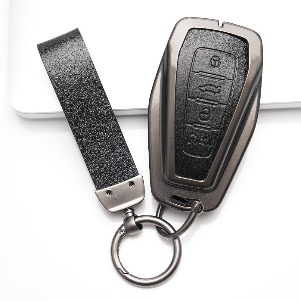 Zinc Alloy Leather Car Key Cover Case For Geely Coolray X6 Emgrand Global Hawk Gx7 Remote Car Accessories Shell Holder