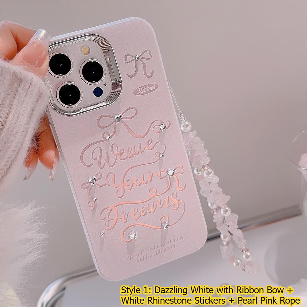 

Розовые наклейки-бантики для DIY-оформления чехла для телефона iPhone 15, 17 Pro Max, ремешок Apple 16 12 17promax
