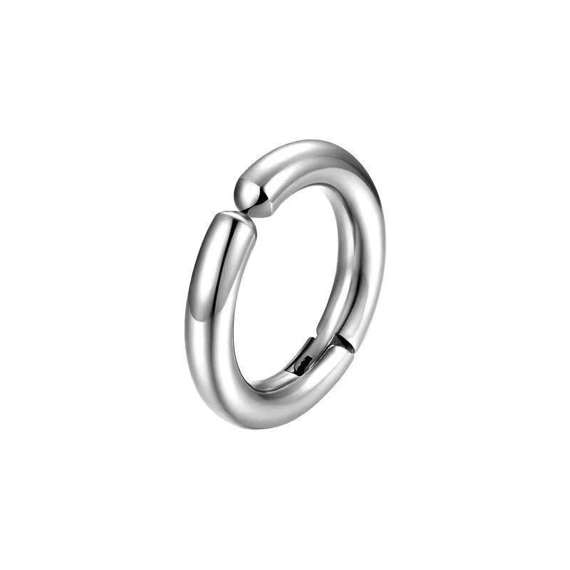 Titanium Steel Ear Hook Men's Ear Ring Without Ear Hole, No Piercing Ear Bar, Round Ear Stud, Circular Shape