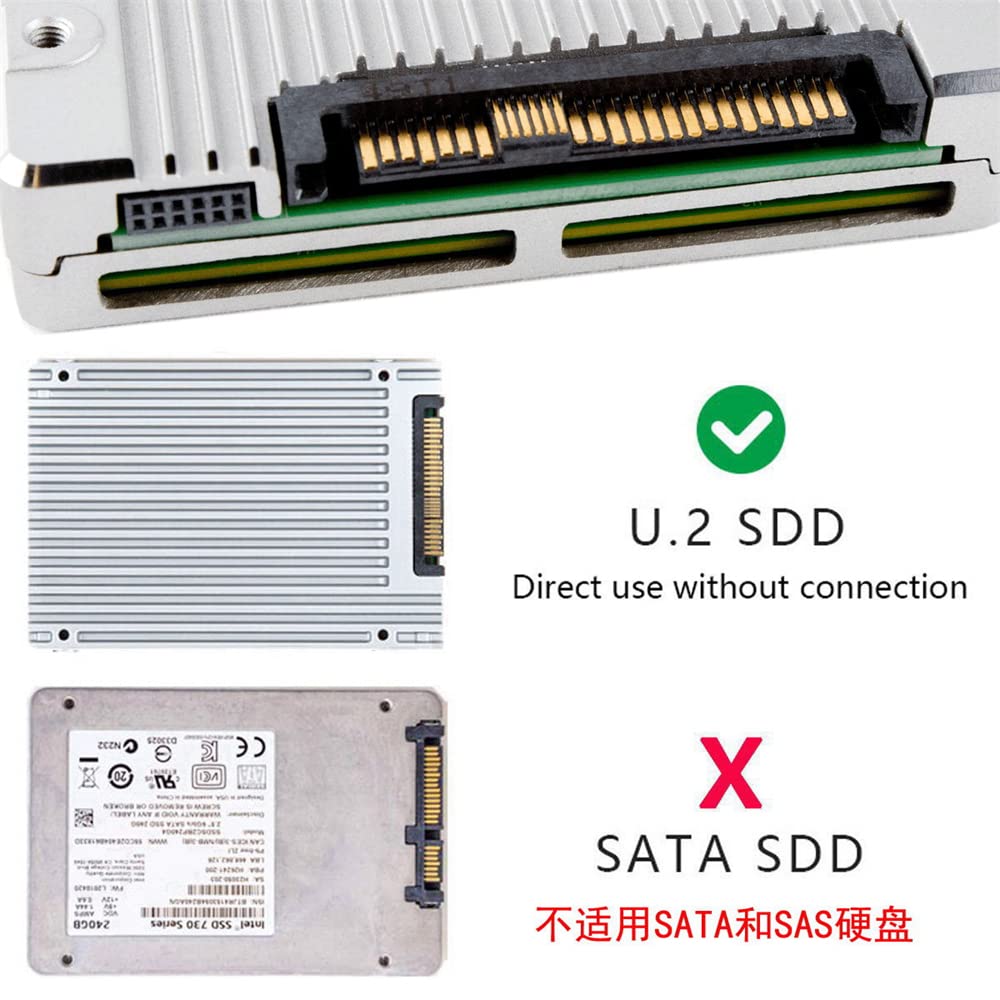 50cm Cable OCuLink PCIe PCI Express 8 X 8 Channel To Dual 4 X SSD Data Active Cable SFF-8611 SFF-8639 U.2