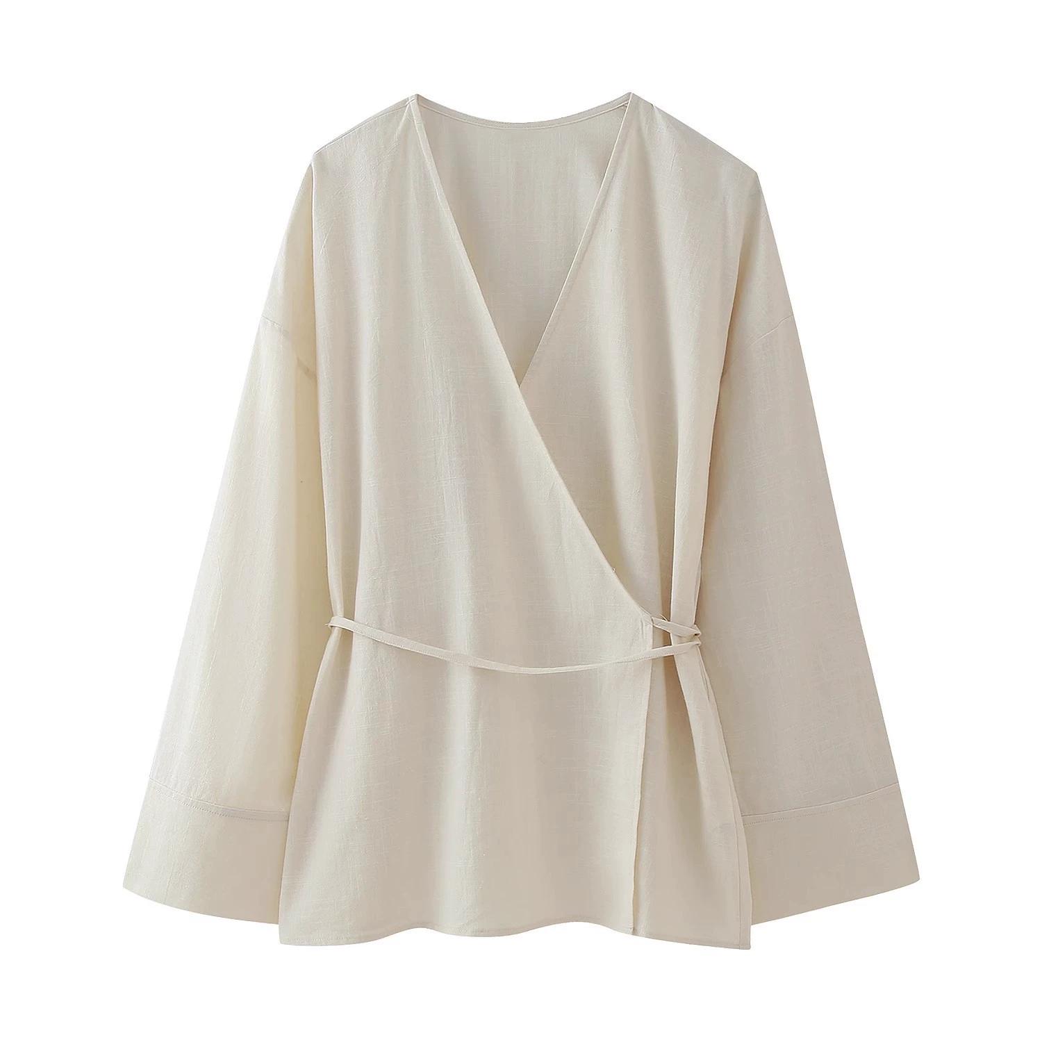 

Женская верхняя одежда в стиле кимоно с двойными лацканами, японский кардиган на весну и осень M бежевый