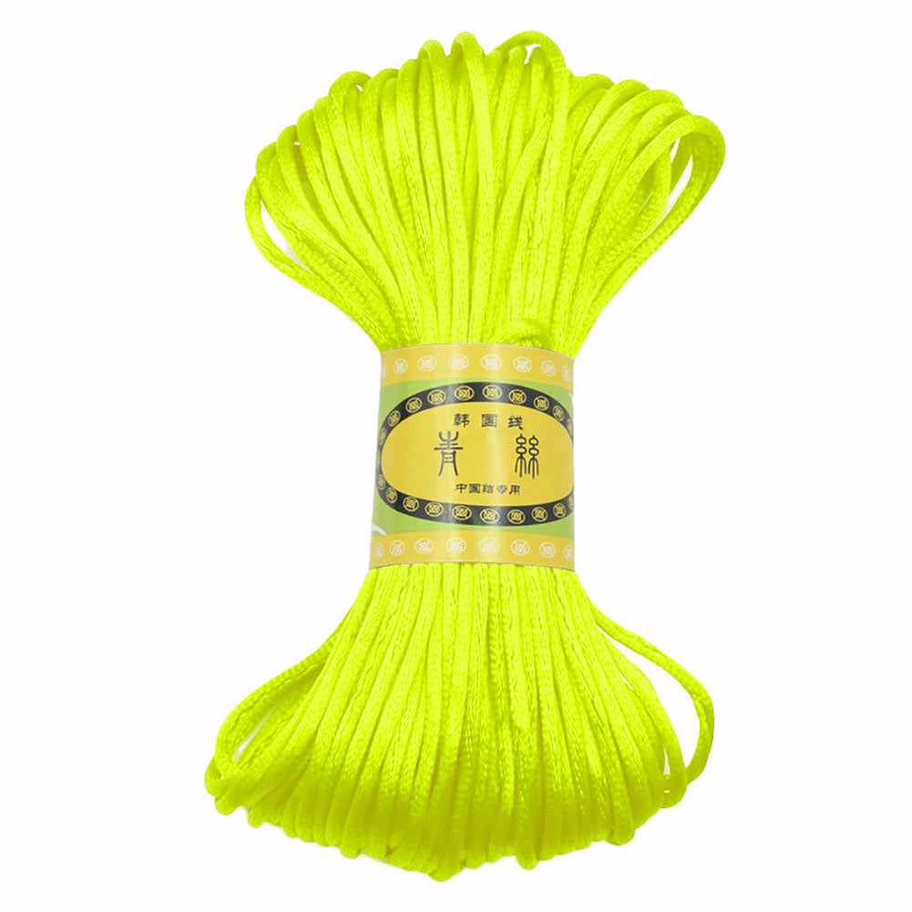 3mm 20M Chinese Knot Satin Nylon Braided Cord Macrame Beading Rattail Cords Multi-colored