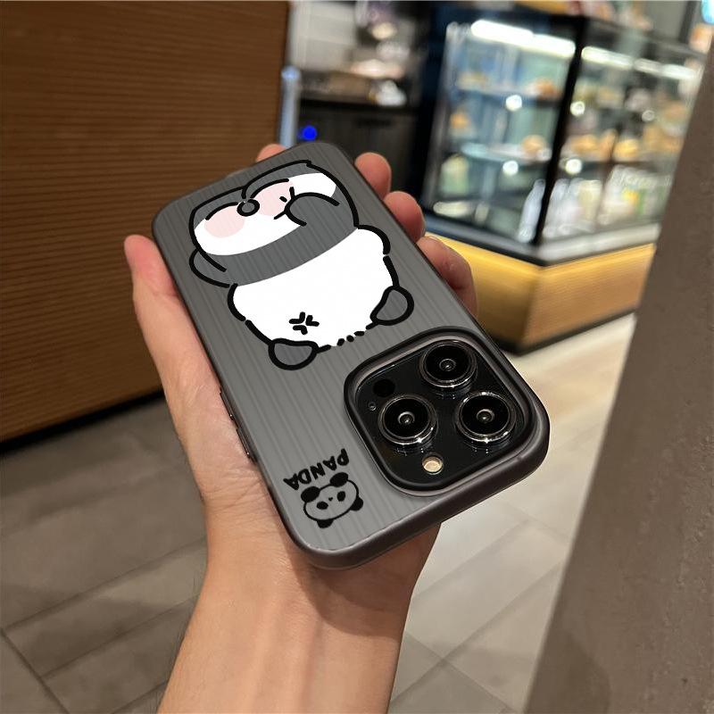 Corrugated Angry Panda for Apple 16Promax Phone Case for IPhone15 Anti-fall 13pro Soft 14