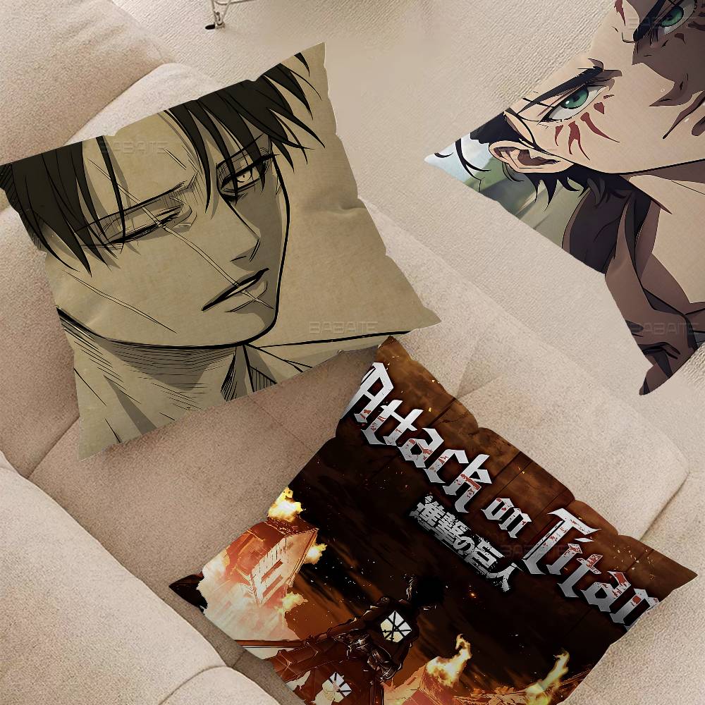 A-Attack O-On T-Titan Levi Ackerman Stitch Lucky Dragon Pillow Cover Sofa Cushion Cover Home Room Decoration Children Gift