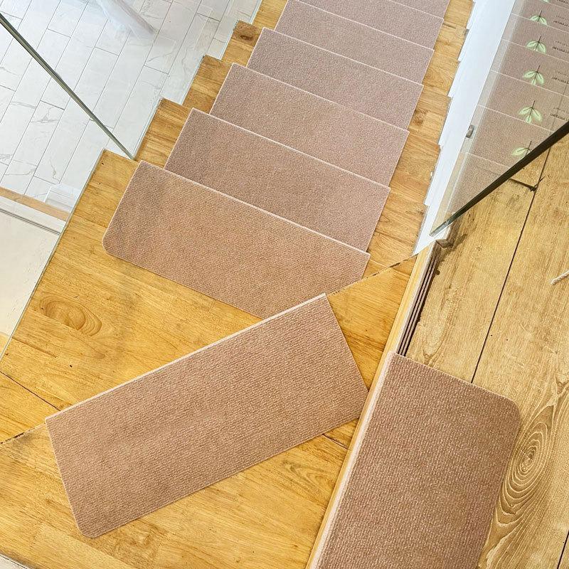 Luminous Self-Adhesive Stair Tread Mats - Splicable, Glue-Free, Solid Wood Protection Carpets