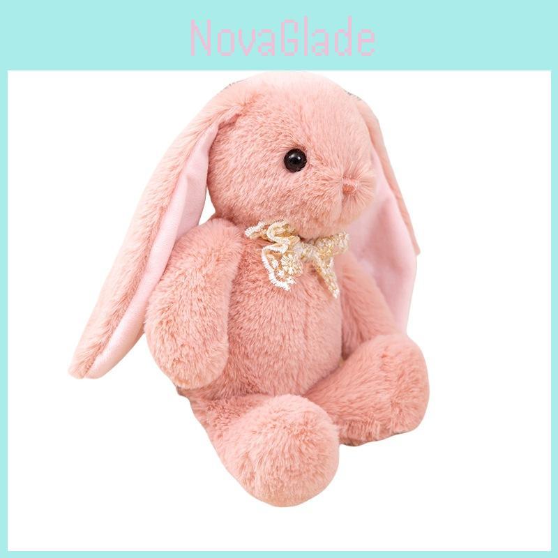 Adorable Pink Plush Bunny Mousse Stuffed Animal Cute Rabbit Cuddle Pillow Gift