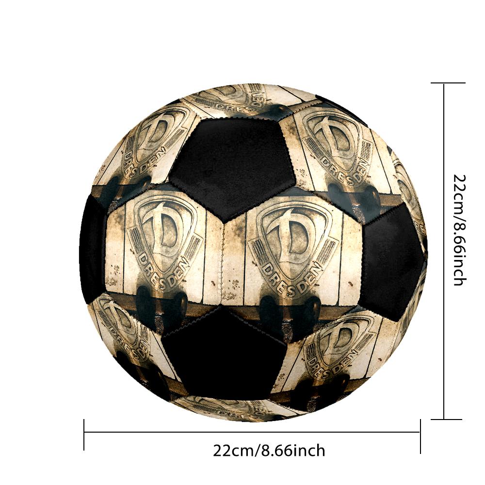 SIZE 5 Dynamo Dresden Soccer Ball Colorful All Ages Machine Stitched PVC Competition Ready Durable High-Bounce