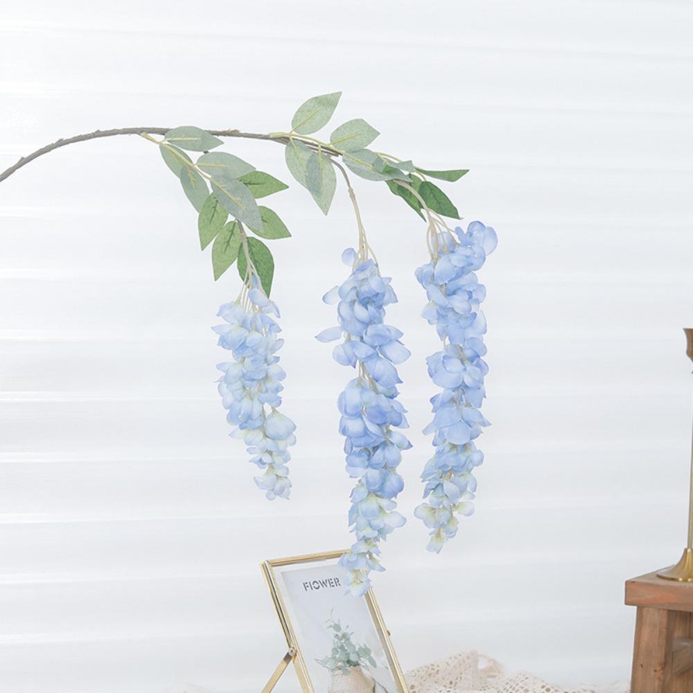 3 Forks Design Artificial Wisteria 93CM Length Wisteria Flowers Fake Silk Flower  Wall Decoration