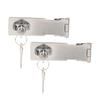 2PCS Keyed Hasp Locks 201 Stainless Steel Zinc Alloy Twist Knob Catch Latch Safety Lock for Cabinets Doors Silver