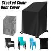 Stacked Chair Dust Cover 210D Oxford Cloth Waterproof Garden Chair Cover with Storage Bag Furniture Protector Cover for Outdoor