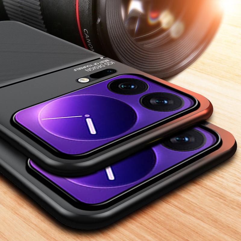 Non-Slip Texture Shockproof Phone Case For Xiaomi 17 Pro Max Soft TPU Frame PU Leather Magnetic Protective Back Cover Fundas