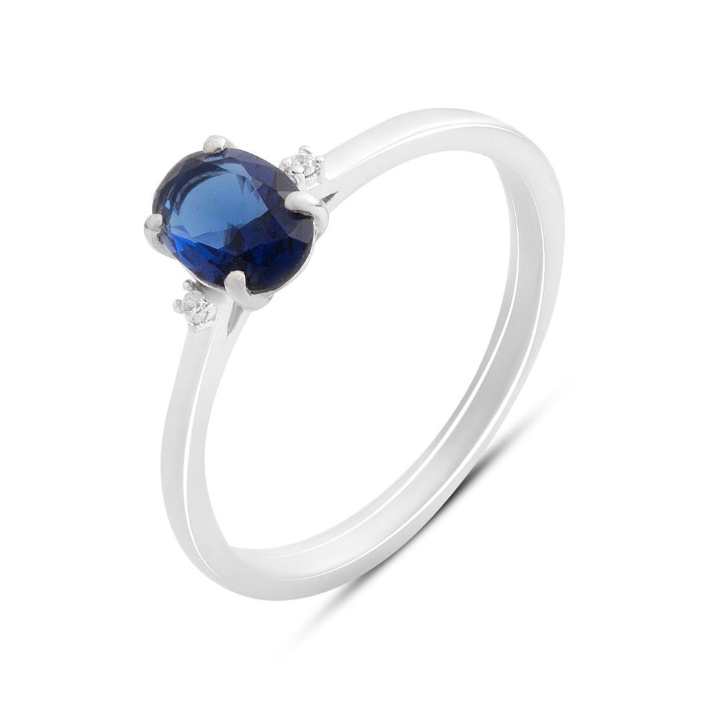 Серебряное кольцо с сапфиром nano 0.597ct, вес изделия 1,73 гр (2188995)