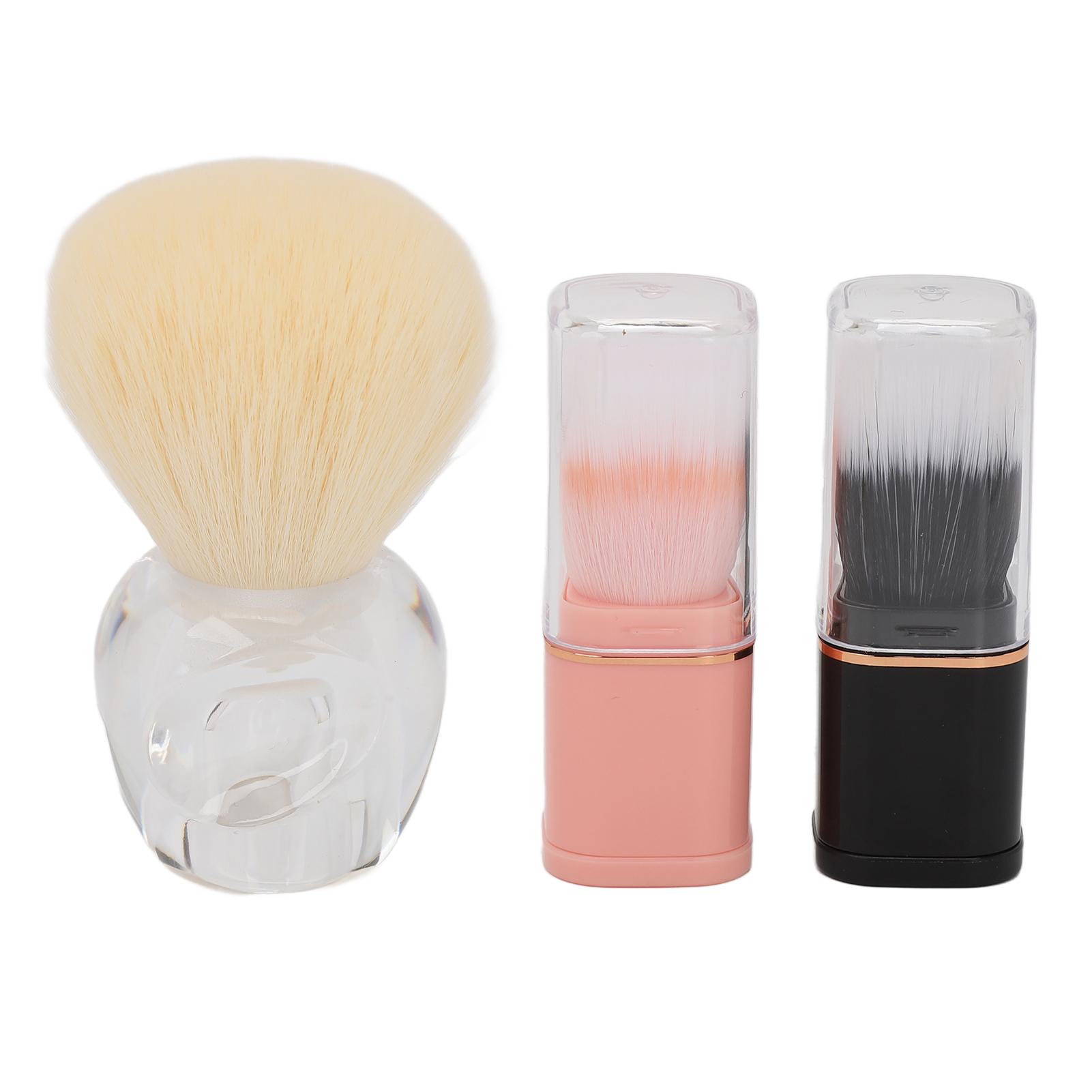 

3pcs Makeup Brush Set Portable Small Brushes Face Handheld Retractable Makeup Brush