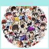 50 Stück Bungo Stray Dogs Wiederverwendbare Wandaufkleber Personalisierte Dekoration