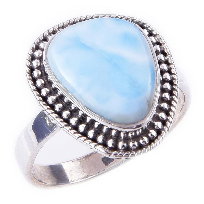Natural Republic Larimar Gemstone 925 Solid Sterling Silver Gift Ring S.9 n8B99